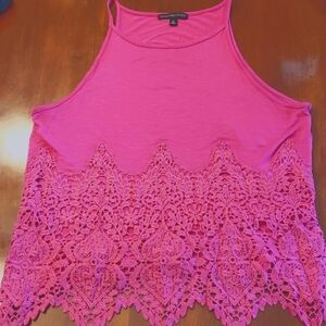Signature Studio Halter Tank Top Hot Pink EUC M